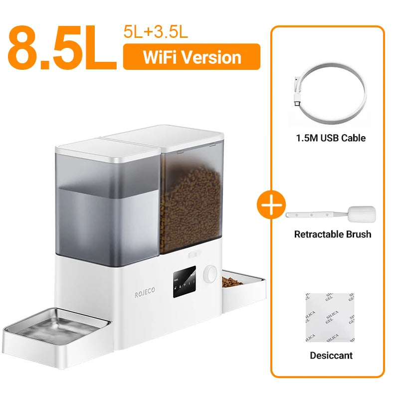 SmartPet DualCare Station – Comedero & Bebedero Automático 2 en 1 con Control Inteligente. DISPENSADOR de OCHO (08) litros de agua y CINCO (05) de comida.