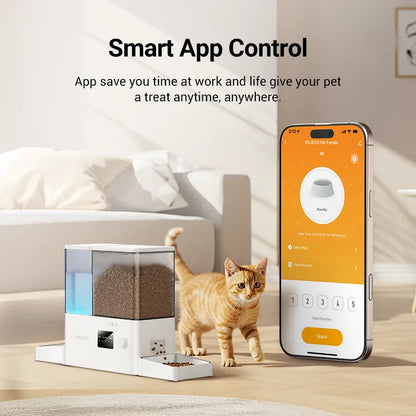 SmartPet DualCare Station – Comedero & Bebedero Automático 2 en 1 con Control Inteligente. DISPENSADOR de OCHO (08) litros de agua y CINCO (05) de comida.  
