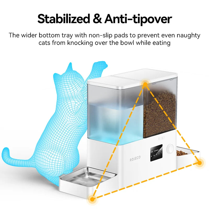 SmartPet DualCare Station – Comedero & Bebedero Automático 2 en 1 con Control Inteligente. DISPENSADOR de OCHO (08) litros de agua y CINCO (05) de comida.  