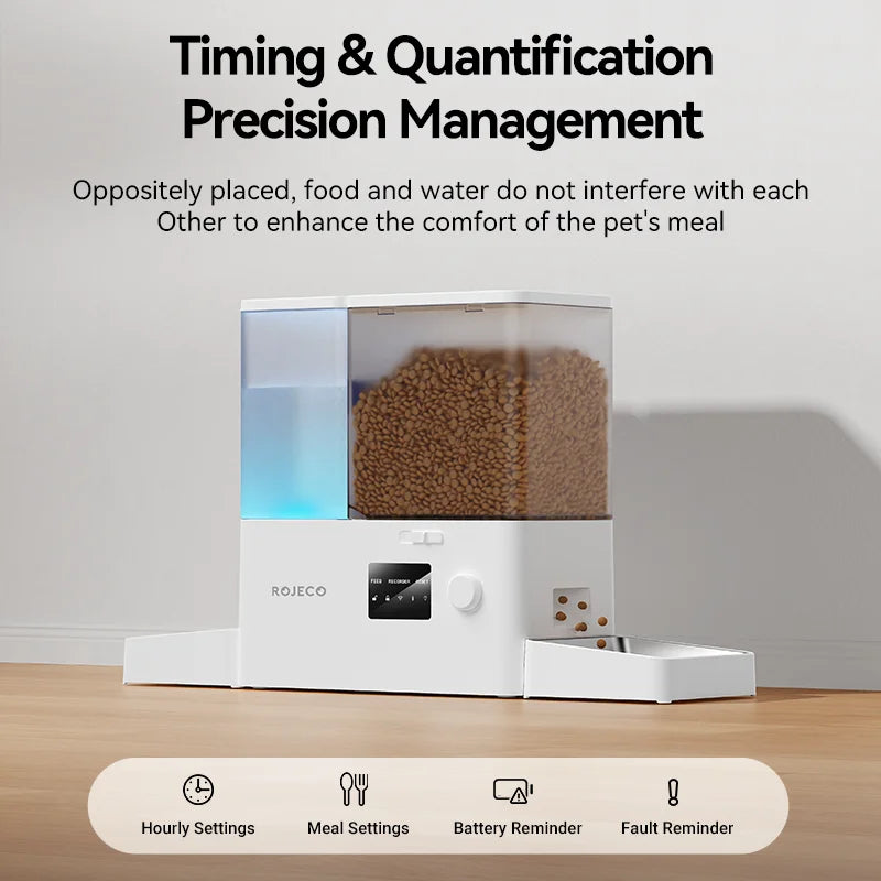 SmartPet DualCare Station – Comedero & Bebedero Automático 2 en 1 con Control Inteligente. DISPENSADOR de OCHO (08) litros de agua y CINCO (05) de comida.  